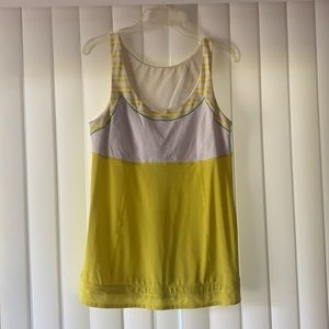 Lululemon Yellow/White Tank w/Drawstring Cord